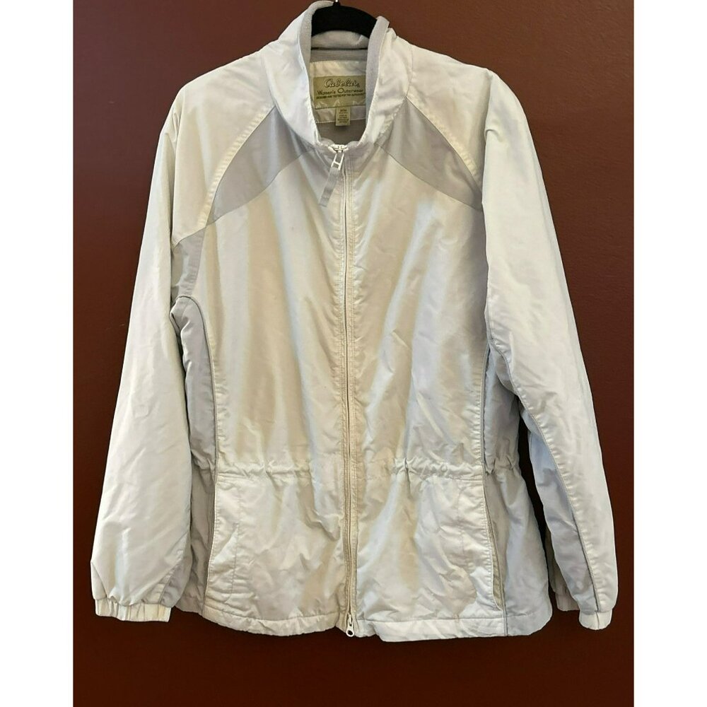 Cabela's Women's Outerwear Jacket M/M White Gray Insulated Zip-Up Warm Coat